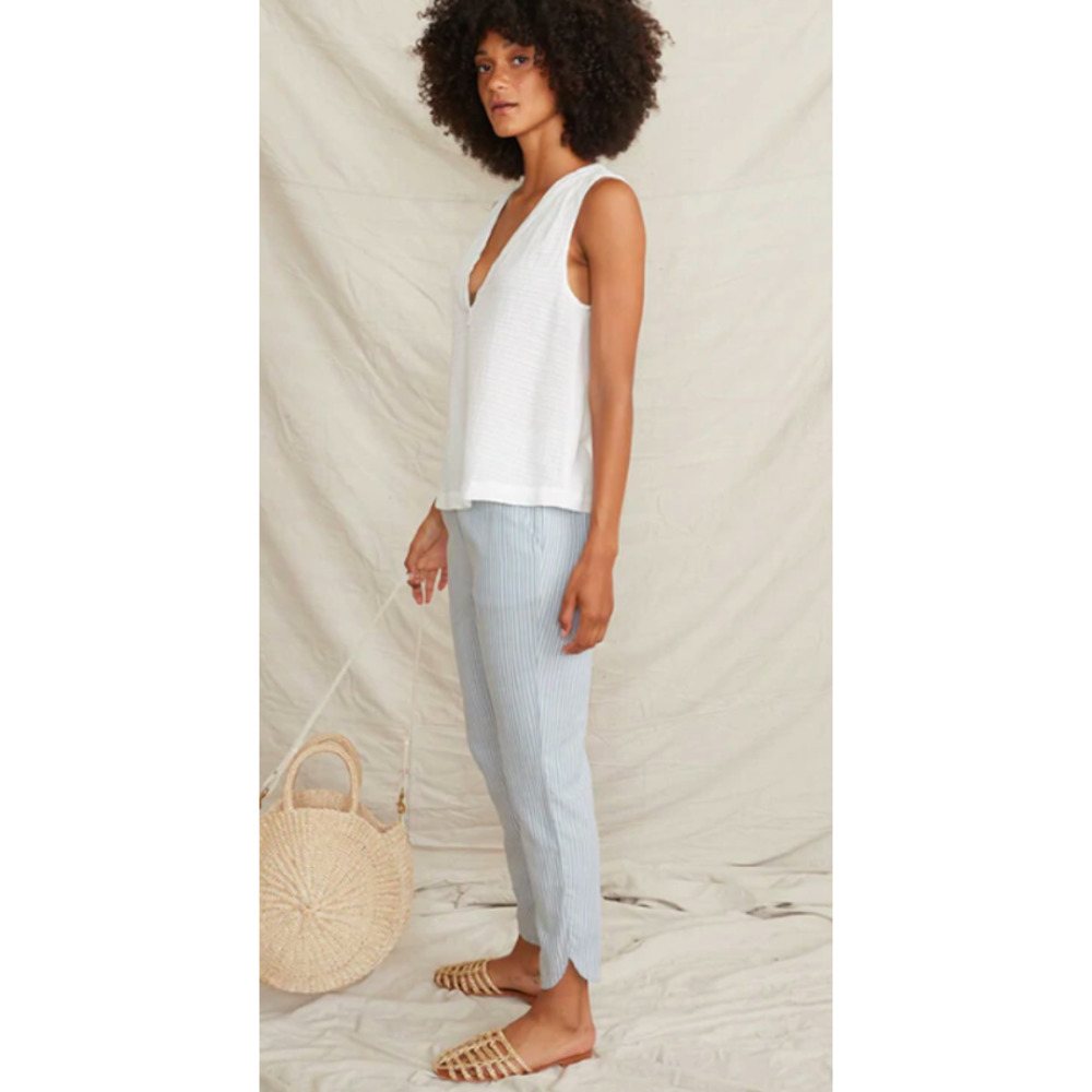 Marine Layer Allison Pants Blue and White Stripes Size Large